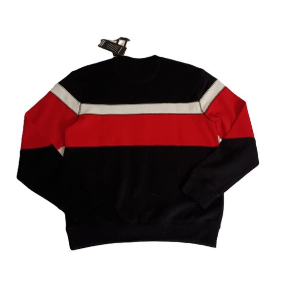 Kenneth Cole Mobility Fleece Crew Neck Sweatshirt Red White Black Men’s Size M N - Picture 3 of 16
